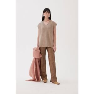 NWT Rejina Pyo Sydney Sweater Vest‎ in Oat Alpaca Beige Tan Medium